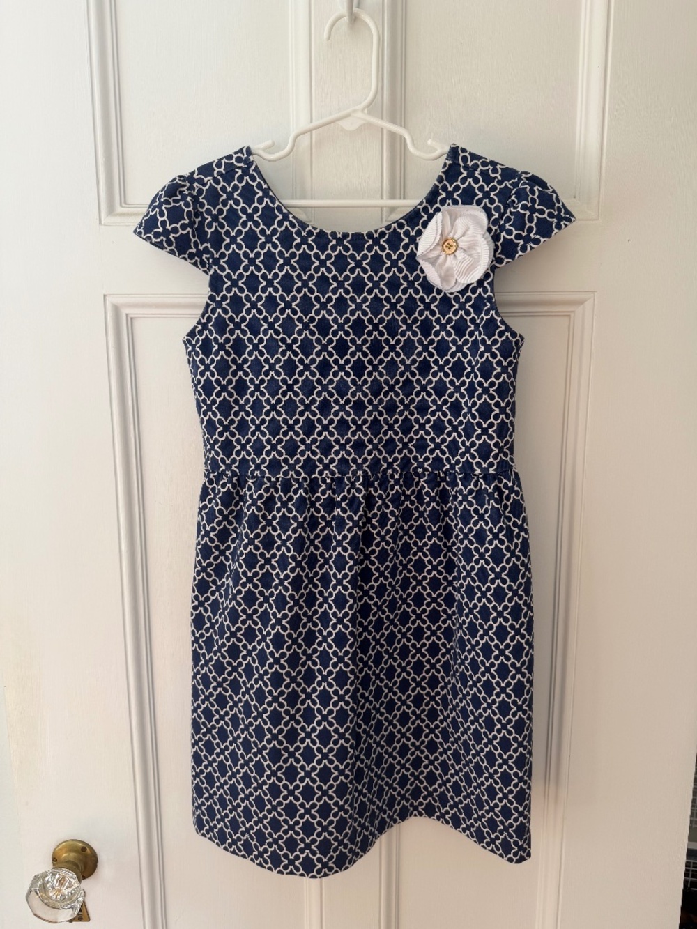 Janie & Jack Navy Geo Ponte Dress-Size 8